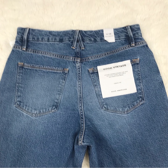 GOOD AMERICAN Good Vintage Ankle Jean Straight Leg Medium Wash Size 6 28 New - Picture 7 of 13